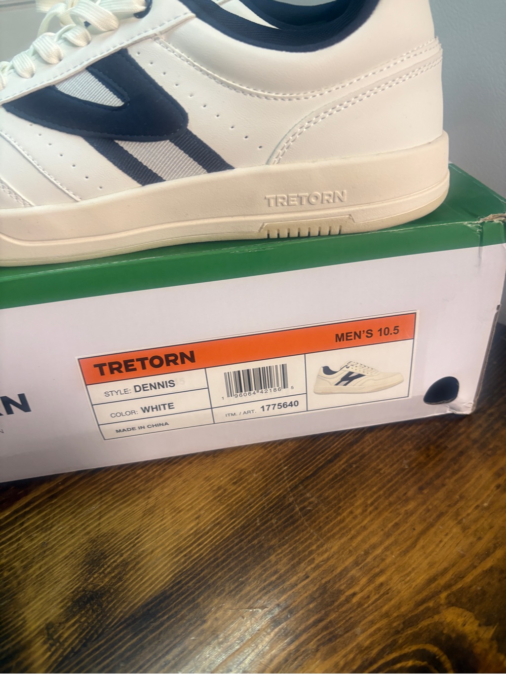 Tretorn Dennis White And Navy Sneakers Size 10.5 — image 3 of 5